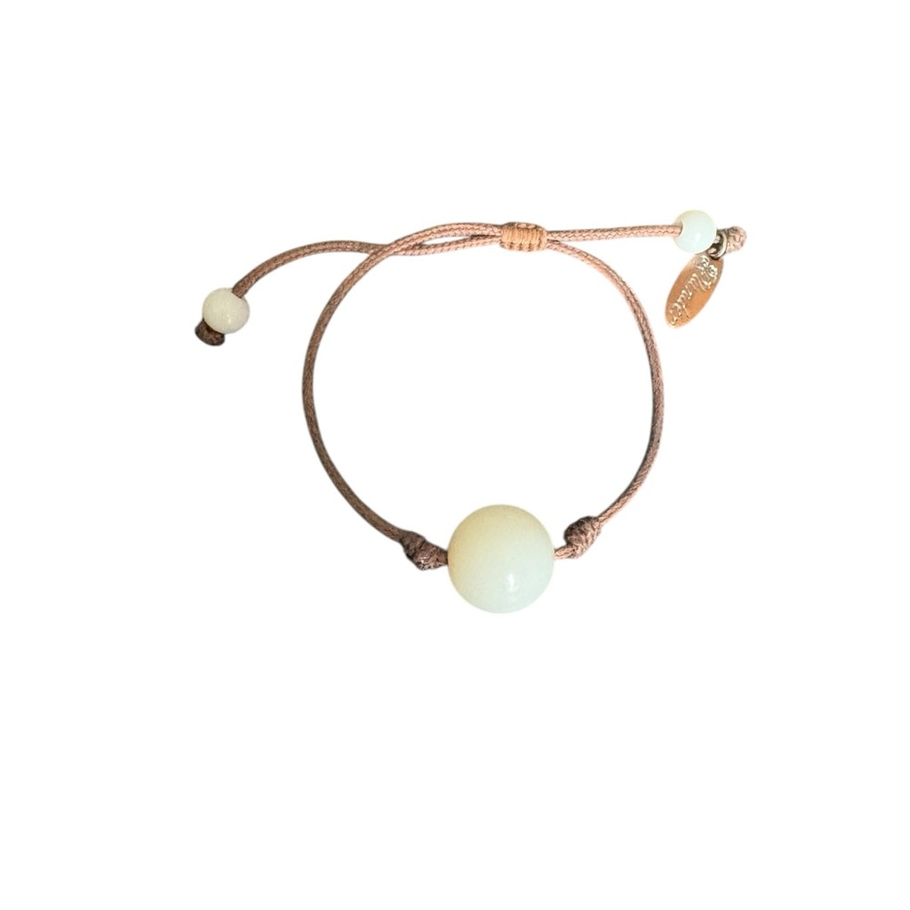 Plunder Jewelry Adjustable Cord Bracelet with Cream Bead – Boho‎ Minimalist